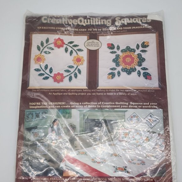 Paragon Creative Quilting Squares Kit Fabric Applique Instructions Flowers - Picture 2 of 6